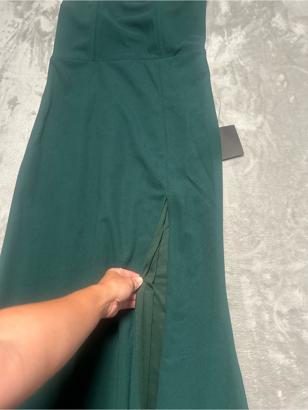 Lulus Strapless Maxi Gown Dress Women’s Medium Green Side Slit - Picture 6 of 8